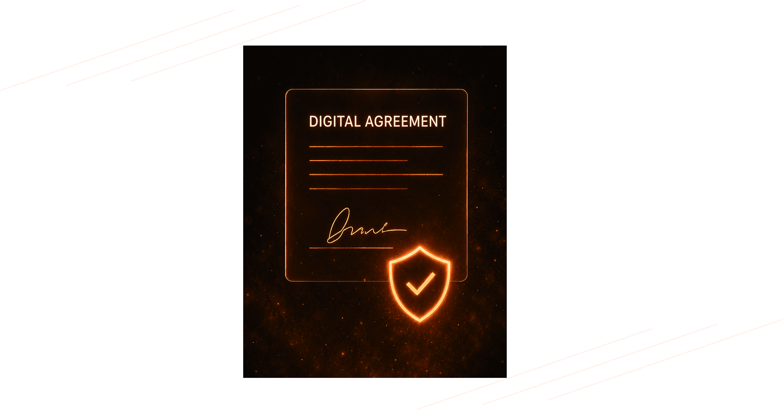 Digital agreement protected by a security shield